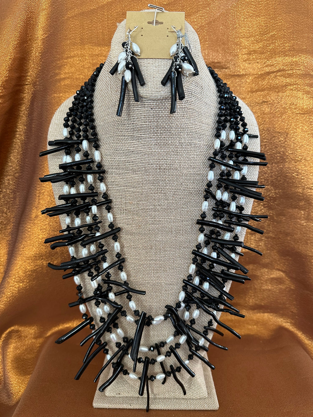 BRANCHES CORAL  With Crystals, Necklace Handmade