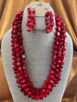 Branch Red , Necklace Handmade