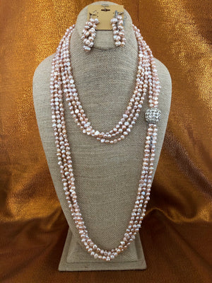 Disco Pink Pearl, Necklace Handmade