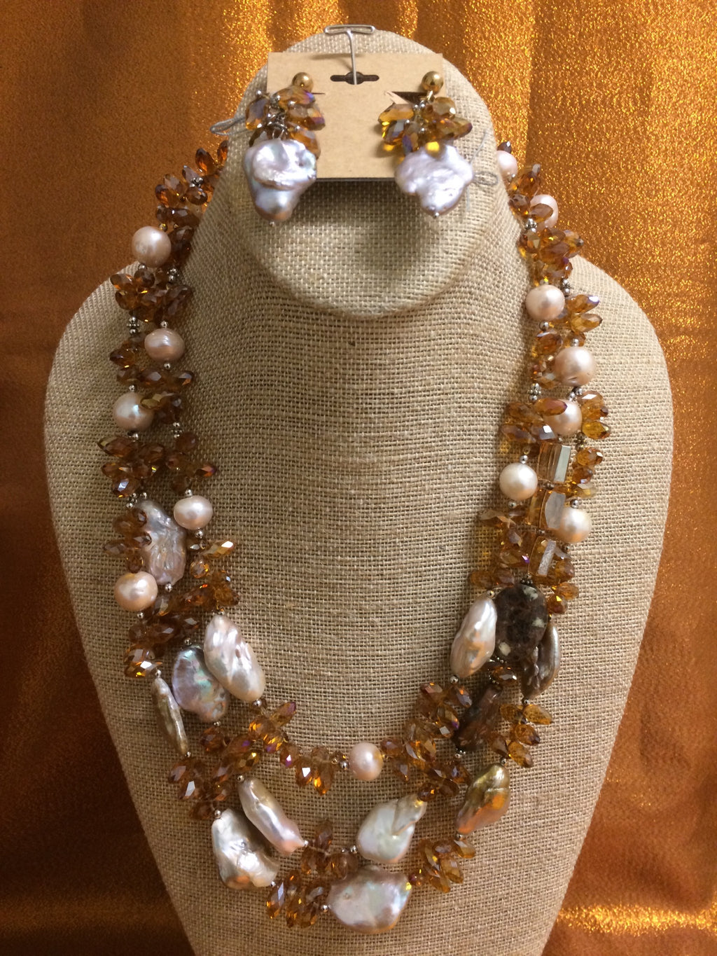 Keshi Pearl Conac Necklace Handmade