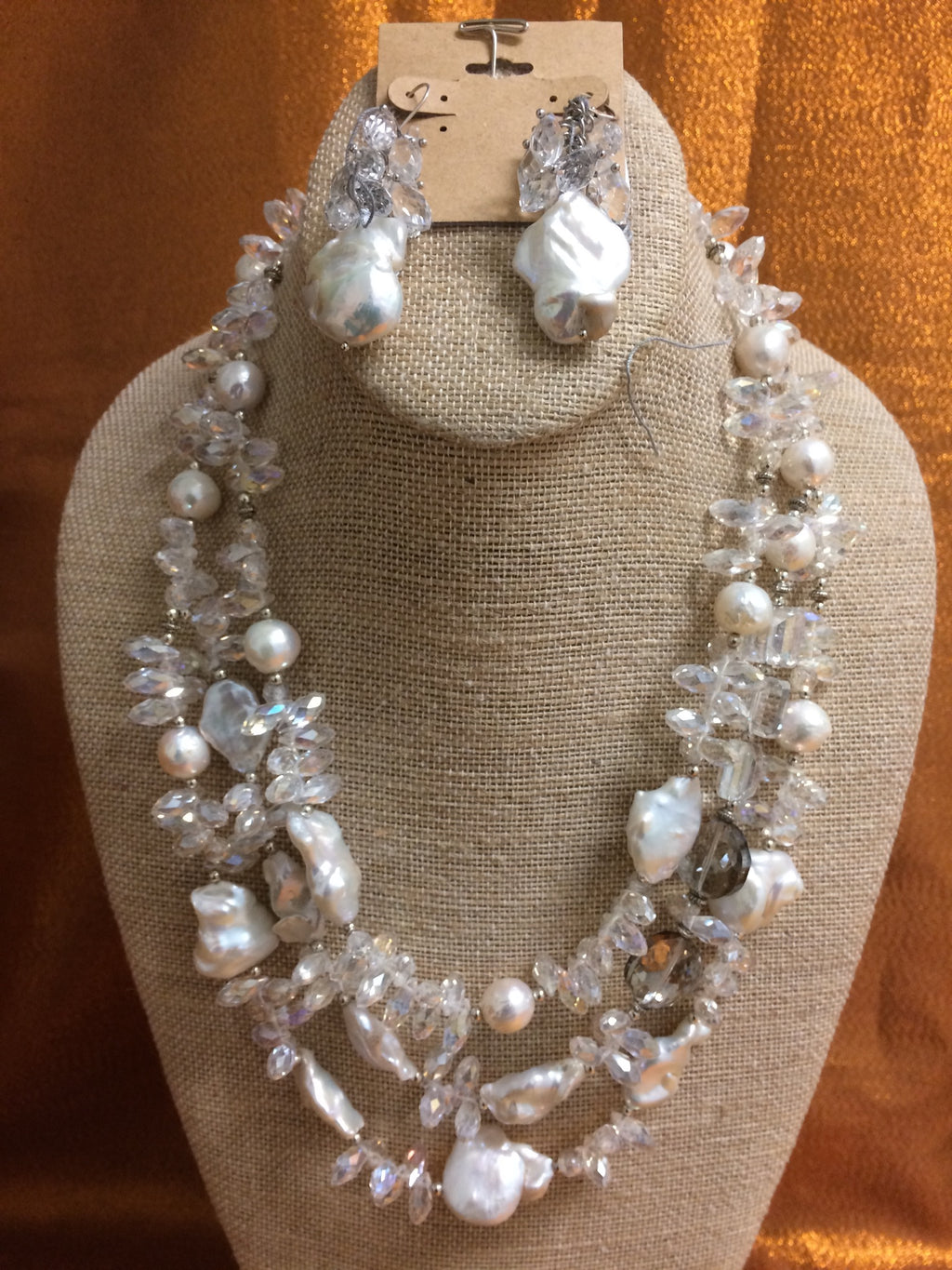 Keshi White Pearl Necklace Handmade