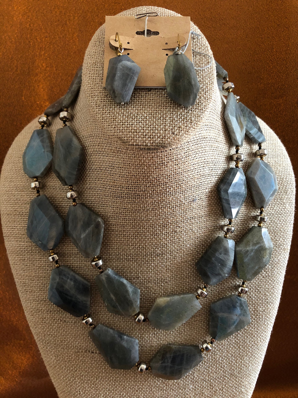 Leaves Labradorite, Gray Handmade Necklace