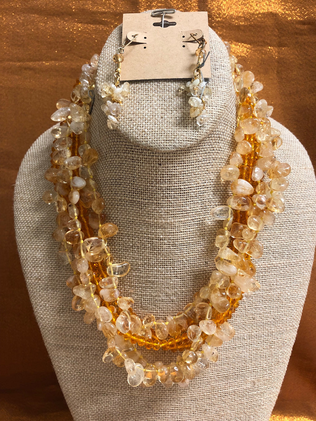 Elyse Citrine Crystal Necklace Handmade