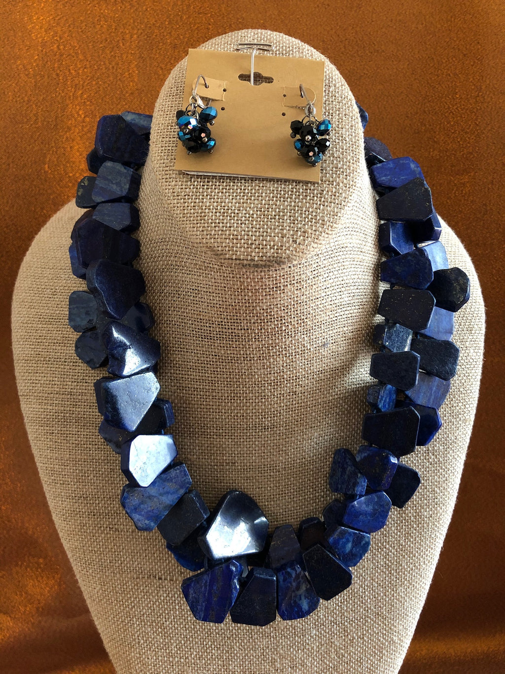 Leaves Lapis, Blue Handmade Necklace