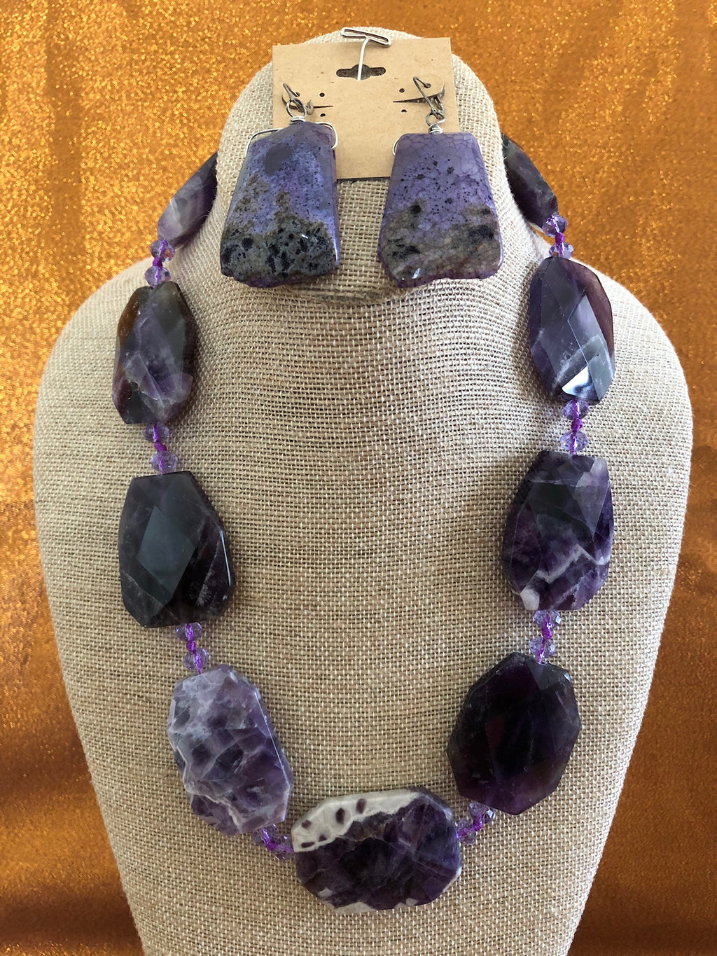 Rubi Nugett, Purple Agate, Handmade Necklace