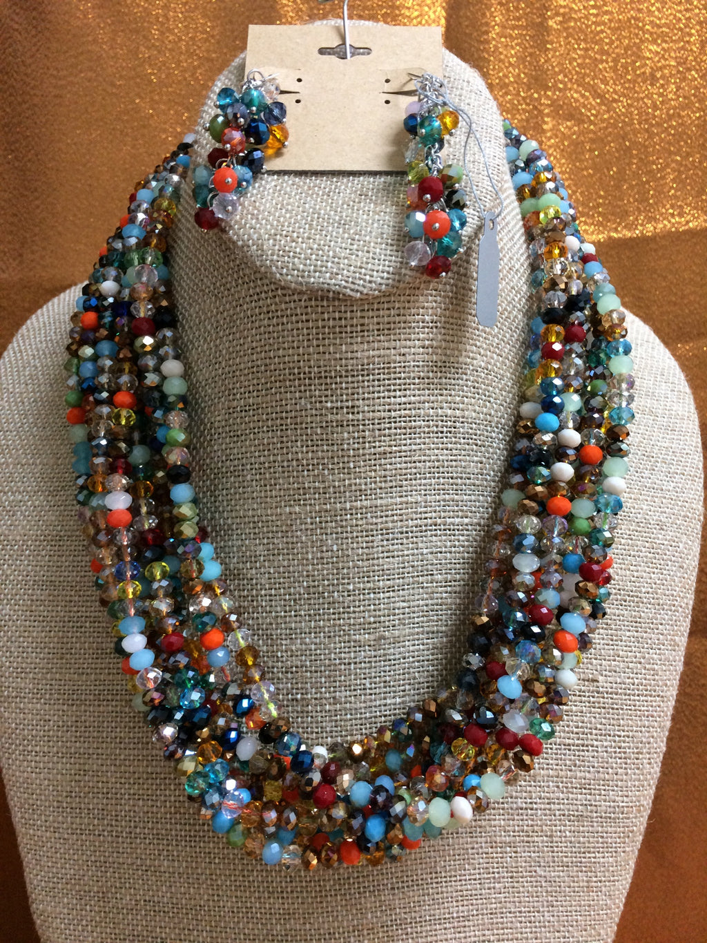 Jenifer Multi Color Crystal, Necklace Handmade