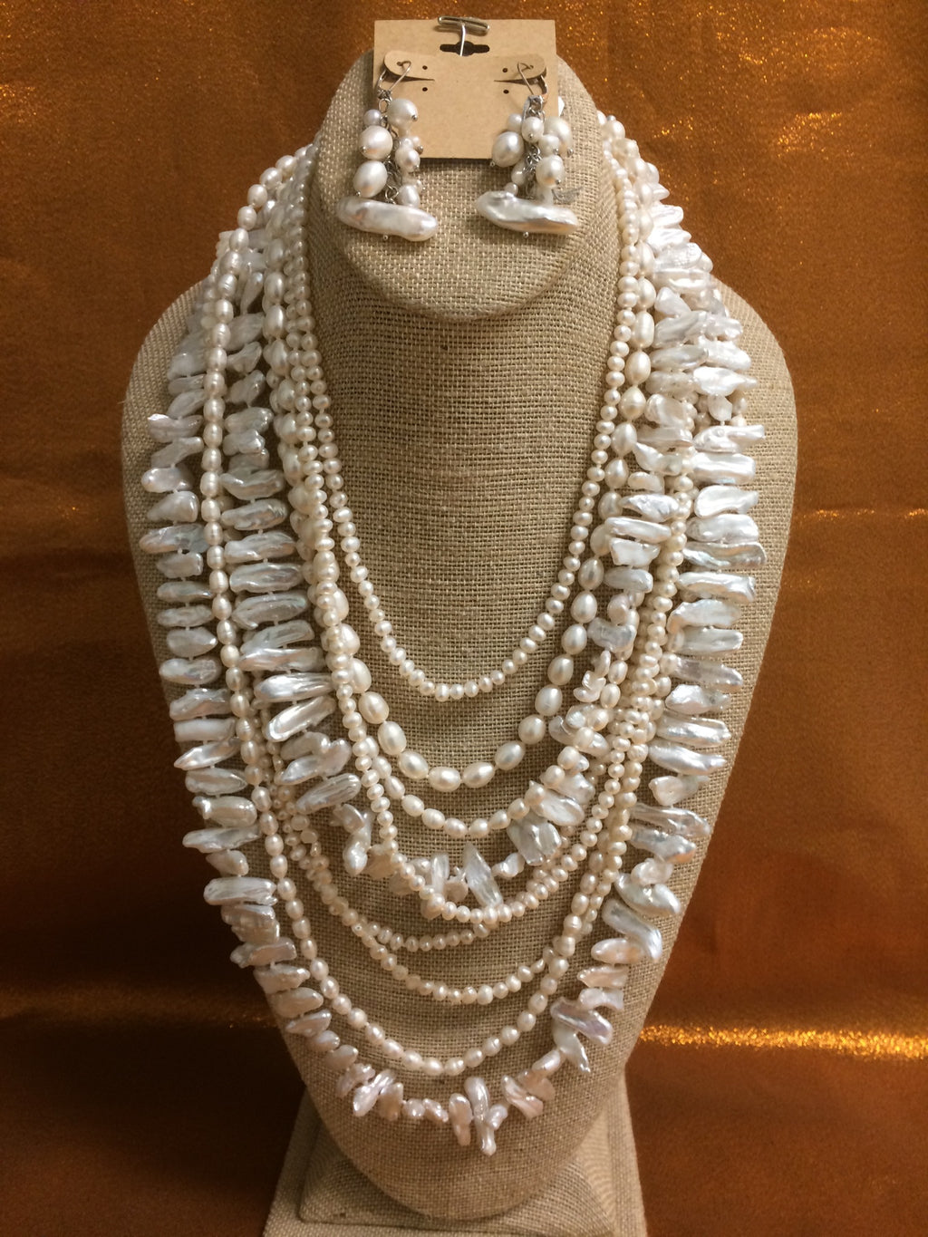 Bow Wow Pearl Necklace Handmade