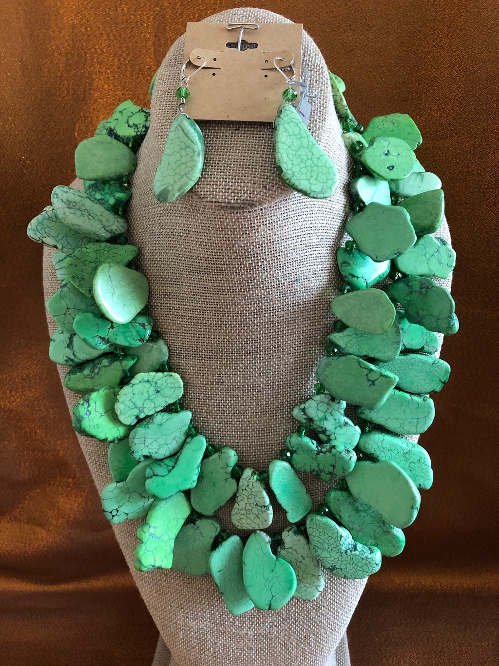 Leaves Green, Imperial Jasper Handmade Necklace