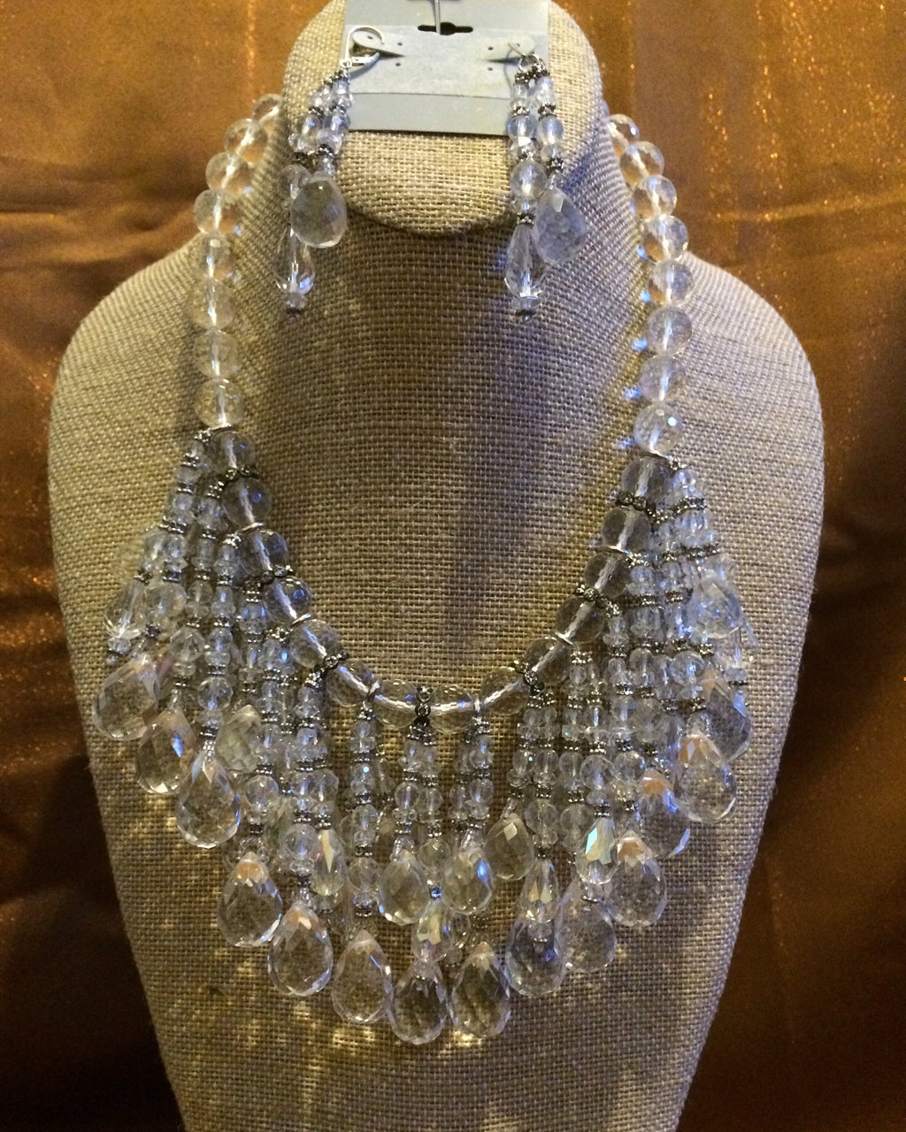 Mae West, Crystals Drops , Handmade Necklace